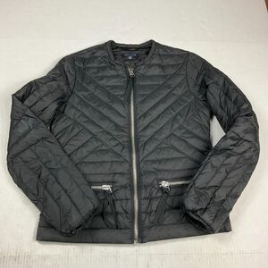 Tommy Hilfiger Womens Quilted Puffer Coat Black Full Zip Lightweight Jacket XS